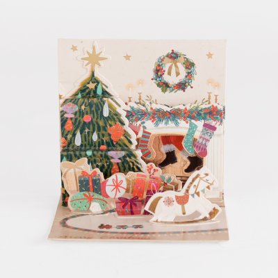 画像1: 【UP WITH PAPER】3D Cozy Dwelling 温もりの家 (merry christmas) クリスマスカード ポップアップカード 立体カード ギフト Design in USA ネコポス対応
