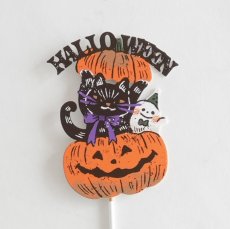画像11: 【CORNAC】ハロウィンピック　スティック　約31cm　ブリキ製　ガーデンピック　インテリア オーナメント　黒猫　 (11)