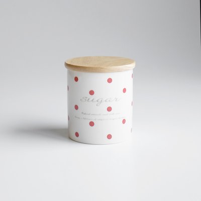 画像1: 　キャニスター　コーヒー　ブラウン　ボーダー　珈琲　チーク材　木葢　白磁　日本製　CANISTER　LOLO　 ロロ　 美濃焼