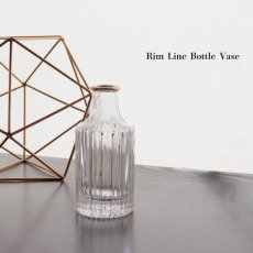 画像1: 【COVENT GARDEN】リムライン　ボトルベース　ゴールドライン　ガラスボトル　花瓶 (1)