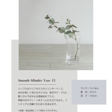 画像3: 【COVENT GARDEN】スムースシリンダーベース　H15cm  シンプル　ガラスの花瓶　コベントガーデン (3)