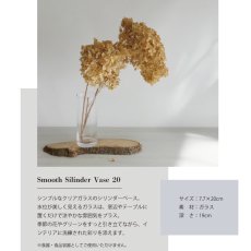 画像3: 【COVENT GARDEN】スムースシリンダーベース　H20cm  シンプル　ガラスの花瓶　コベントガーデン (3)