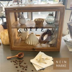 画像1: 【 Creer 】NEIN MARKE 　キッチンラック　木製キャビネット　ガラス戸　カフェ収納　ネインマーケ (1)