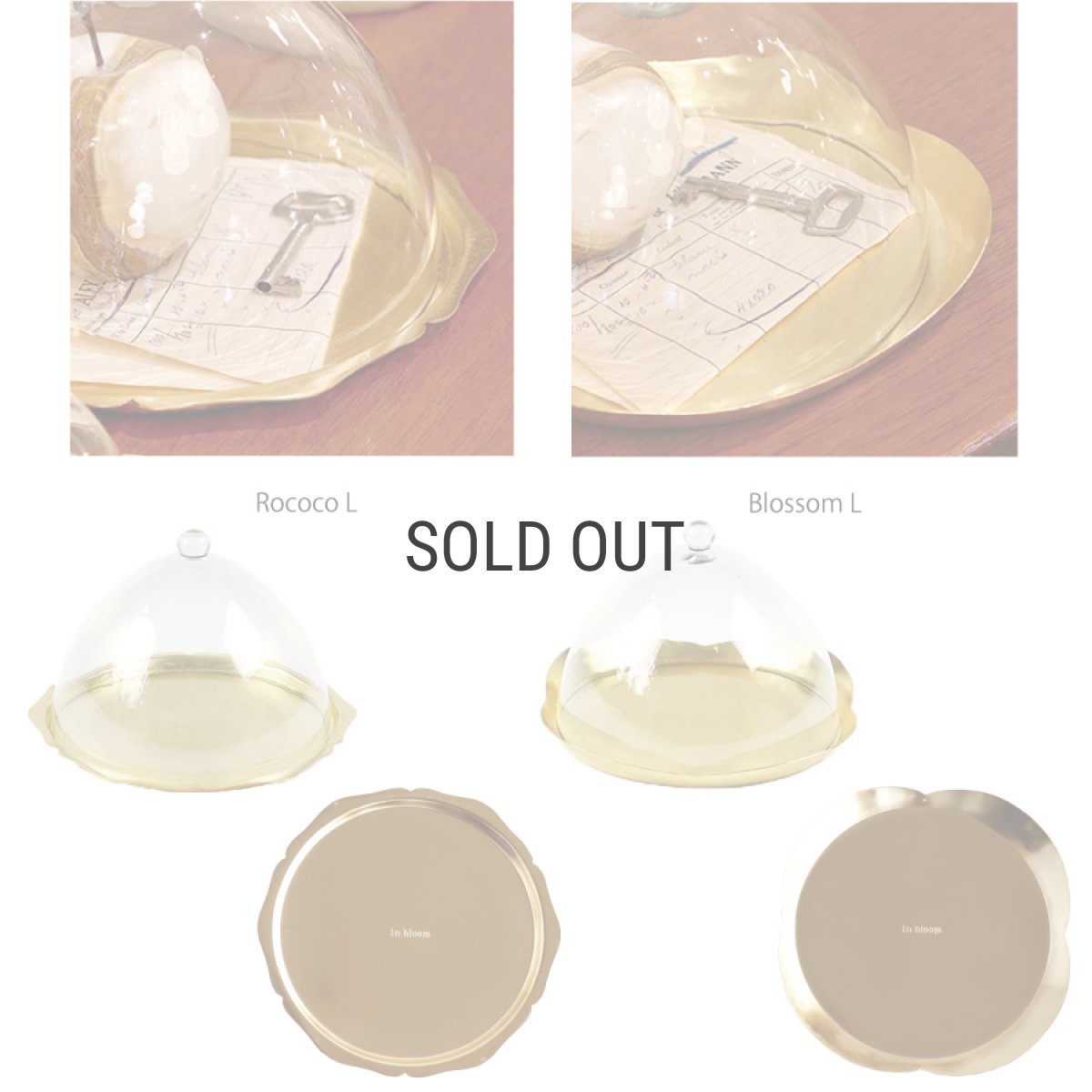 画像4: 【 Creer 】in bloom ガラスドームL　 ロココ　Rococo アイアン ゴールド　レトロ　ハンドメイド　インド製　クレエ　 (4)