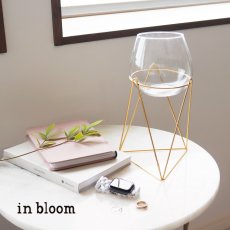 画像1: 【 Creer 】in bloom スタンドガラスベースL 花器　 アイアン ゴールド　レトロ　ハンドメイド　インド製　クレエ　花瓶 (1)