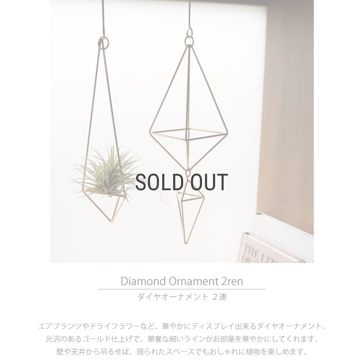 画像3: 【 Creer 】in bloom 　ダイヤオーナメント２連　ハンギング　オーナメント　インブルーム　ハンドメイド　インド製　クレエ　 (3)