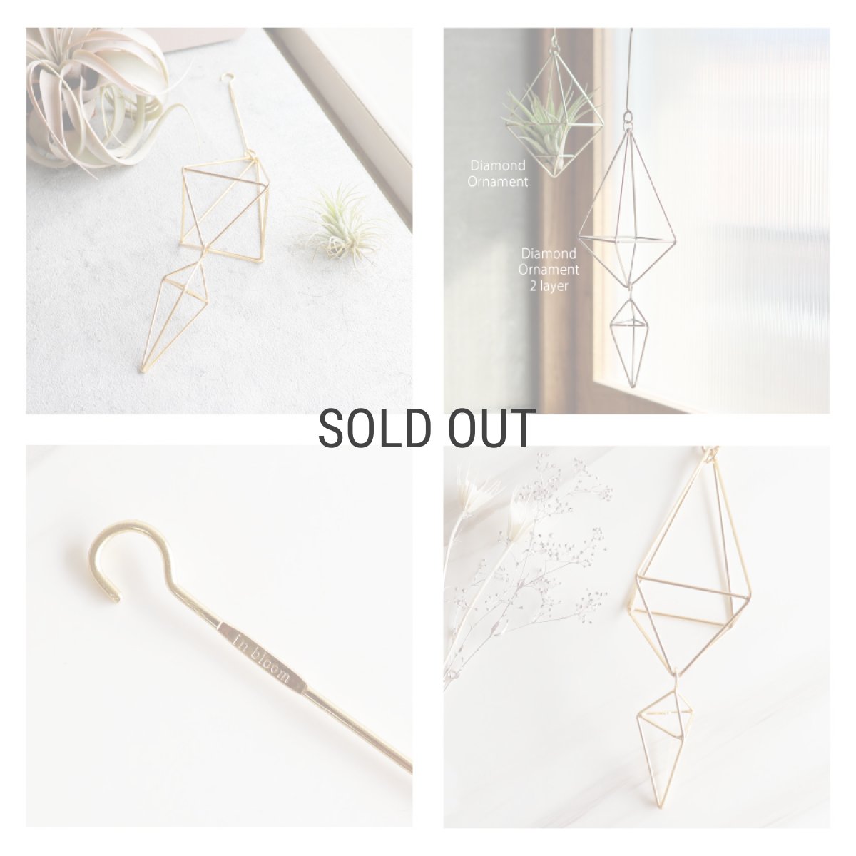 画像4: 【 Creer 】in bloom 　ダイヤオーナメント２連　ハンギング　オーナメント　インブルーム　ハンドメイド　インド製　クレエ　 (4)