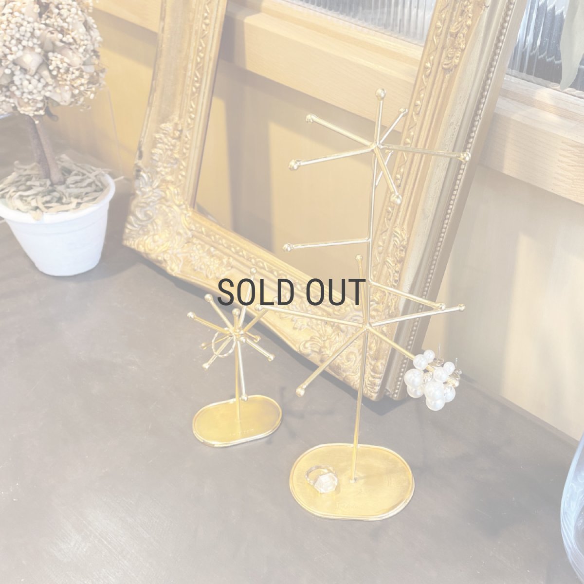 画像6: 【 Creer 】in bloom アクセサリースタンド　ラジアルロング　 LL　アイアン ゴールド　レトロ　ハンドメイド　インド製　クレエ　 (6)