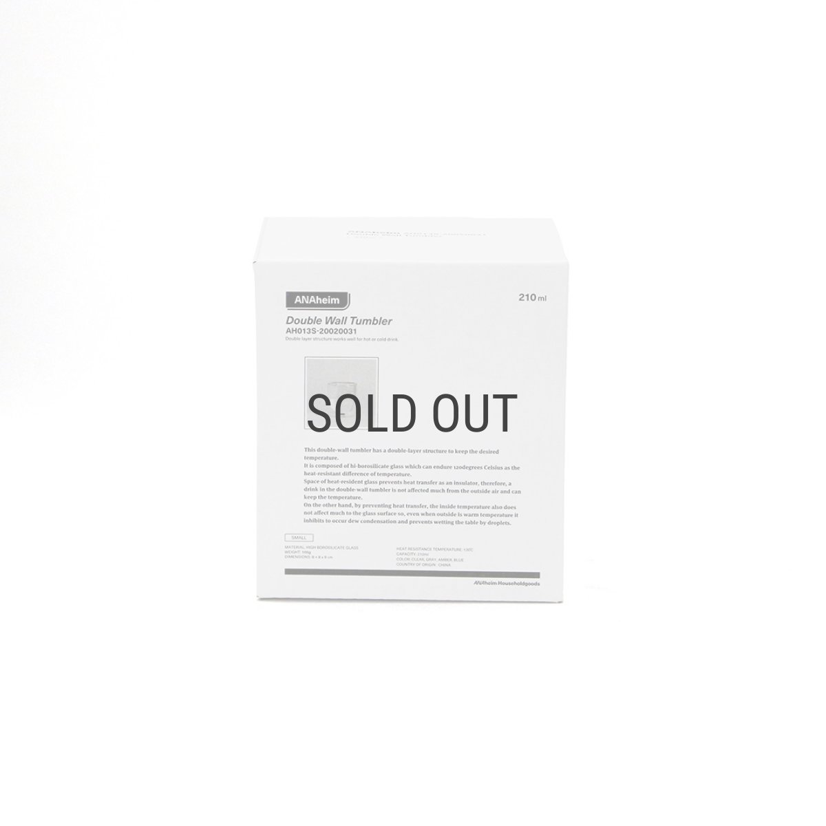 画像11: 【ANAheim】アナハイム　ダブルウォールタンブラー　S 　210ml　二重ガラス　耐熱ガラス　Double Wall Tumbler　210 (11)