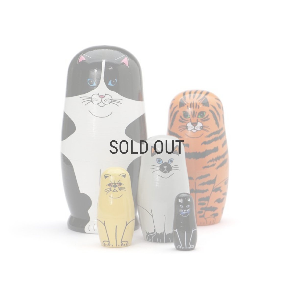 画像8: 【MIDORI KOMATSU】FELINE 5　フィーライン ファイブ　猫　マトリョーシュカ　ネコ　マトリョーシカ (8)