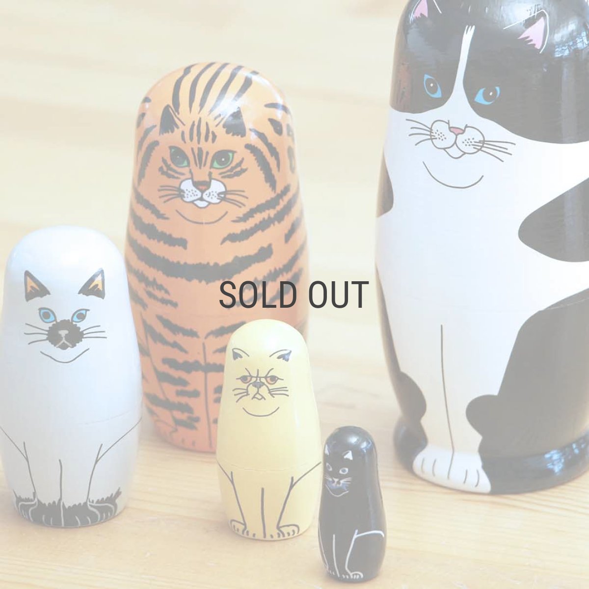 画像14: 【MIDORI KOMATSU】FELINE 5　フィーライン ファイブ　猫　マトリョーシュカ　ネコ　マトリョーシカ (14)