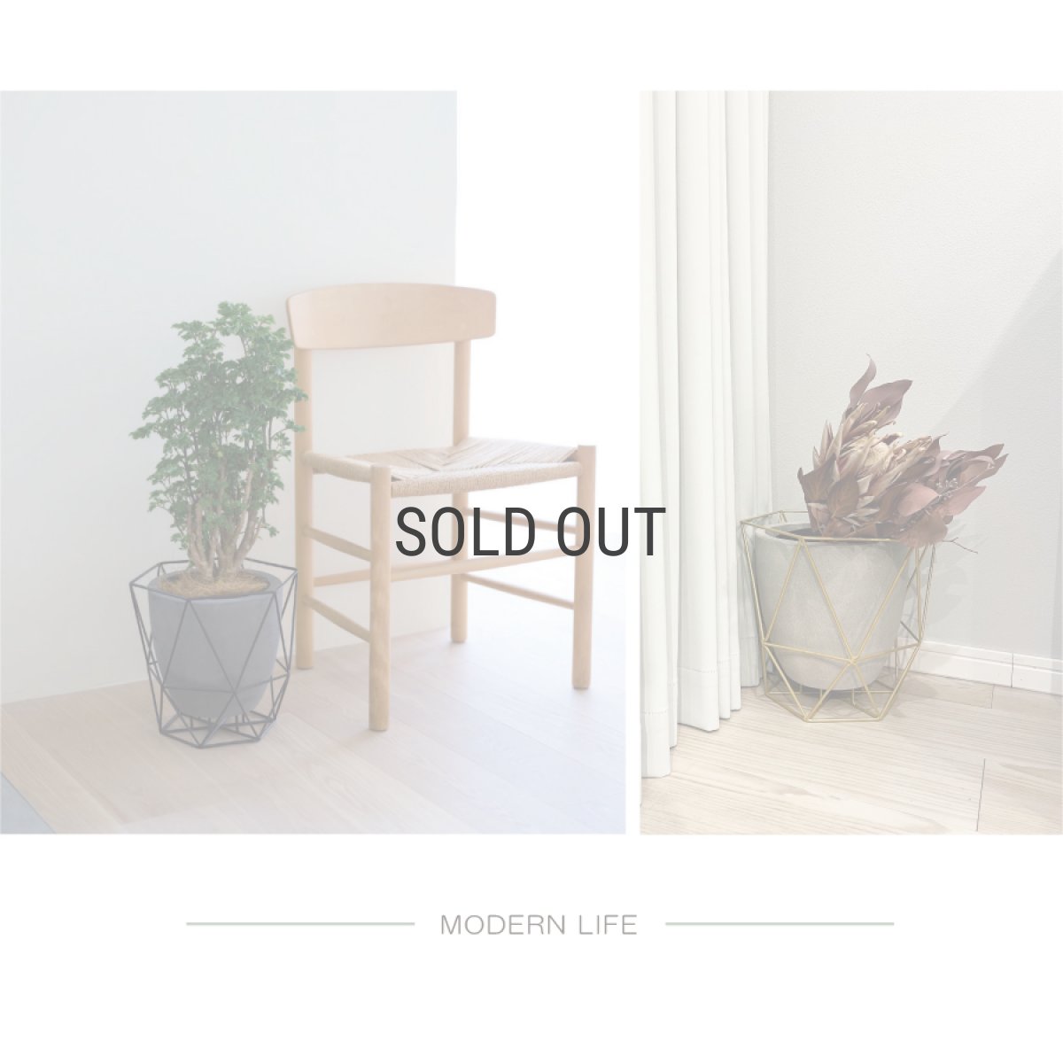 画像4: 【FARM】ワイヤーフロートポット 30 　アイアン　鉢　セメントポット　植木鉢  ゴールド　ブラック (4)