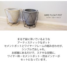 画像2:   【FARM】ワイヤー　フロート　ポット　アイアン　鉢　セメントポット　植木鉢 (2)