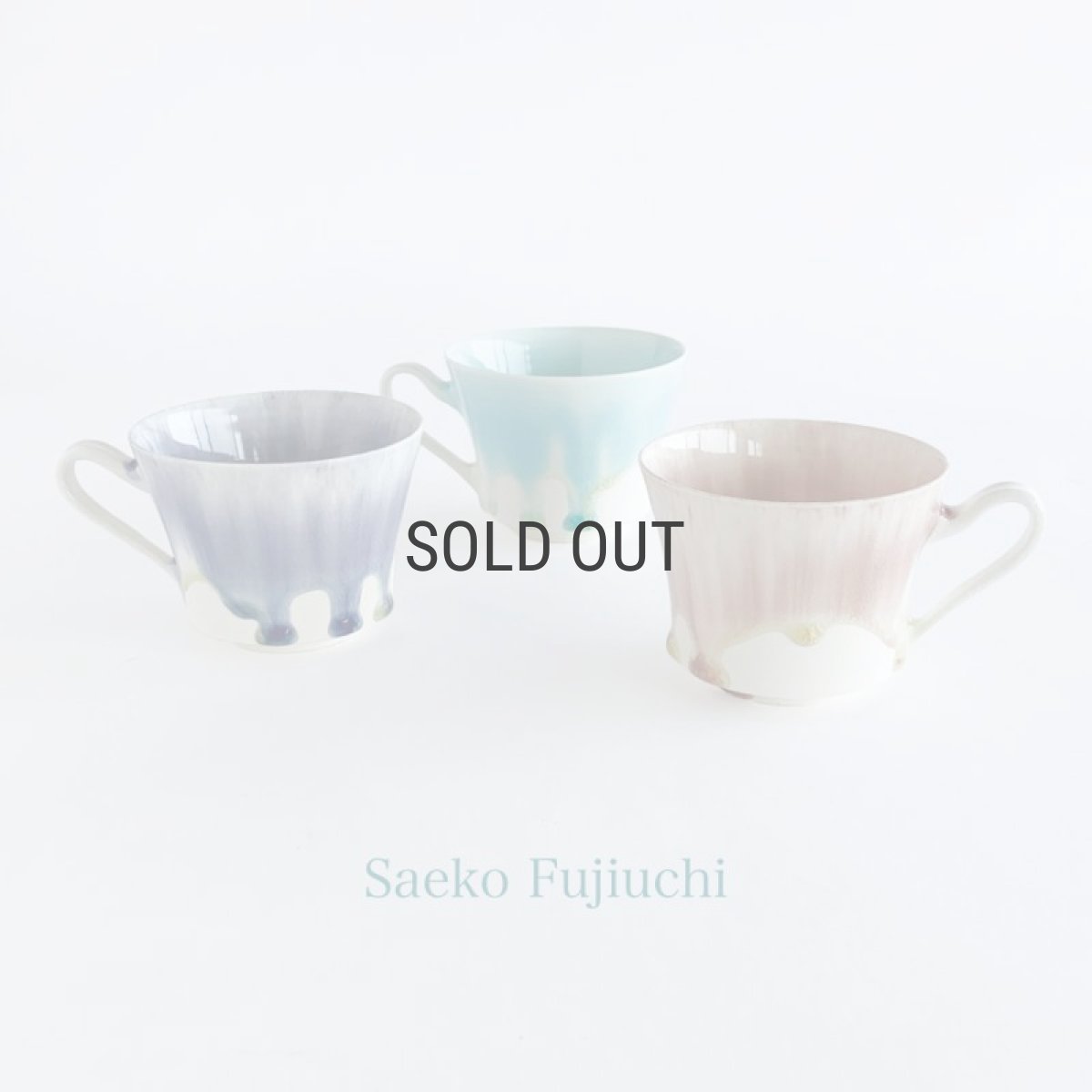 画像1: 【藤内　紗恵子】 作家　Saeko Fujiuchi  マグカップ カップ　ガラス釉 　磁器　手作り　陶芸家 (1)