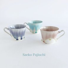 画像1: 【藤内　紗恵子】 作家　Saeko Fujiuchi  マグカップ カップ　ガラス釉 　磁器　手作り　陶芸家 (1)