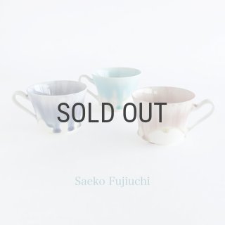 藤内 紗恵子】 作家 Saeko Fujiuchi 花 楕円 小鉢 ガラス釉 磁器