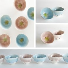画像6: 【藤内　紗恵子】 作家　Saeko Fujiuchi  花　楕円　小鉢　ガラス釉 　磁器　手作り　陶芸家 (6)