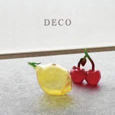 画像1: 【 DECO 】 Glass Fruits　フルーツグラスベース　 Lemon　レモン　Cherry　チェリー 　手のひらサイズのベース 　ガラス　花瓶　 (1)