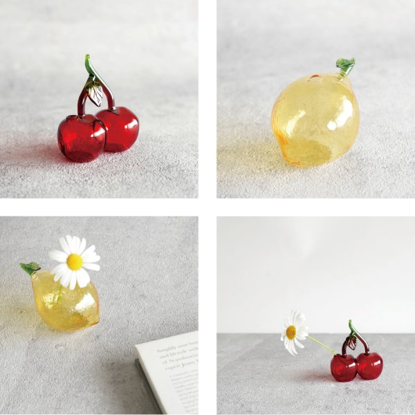 DECO 】 Glass Fruits フルーツグラスベース Lemon レモン Cherry