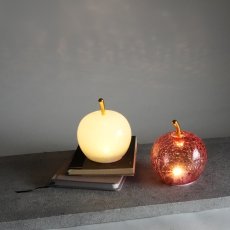 画像1: 【 LUMO 】 Apple Lamp　アップルランプ　ガラス製（ホワイト・レッド）コードレス 電池式 (1)