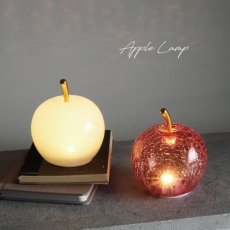 画像1: 【 LUMO 】 Apple Lamp　アップルランプ　ガラス製（ホワイト・レッド）コードレス 電池式 (1)