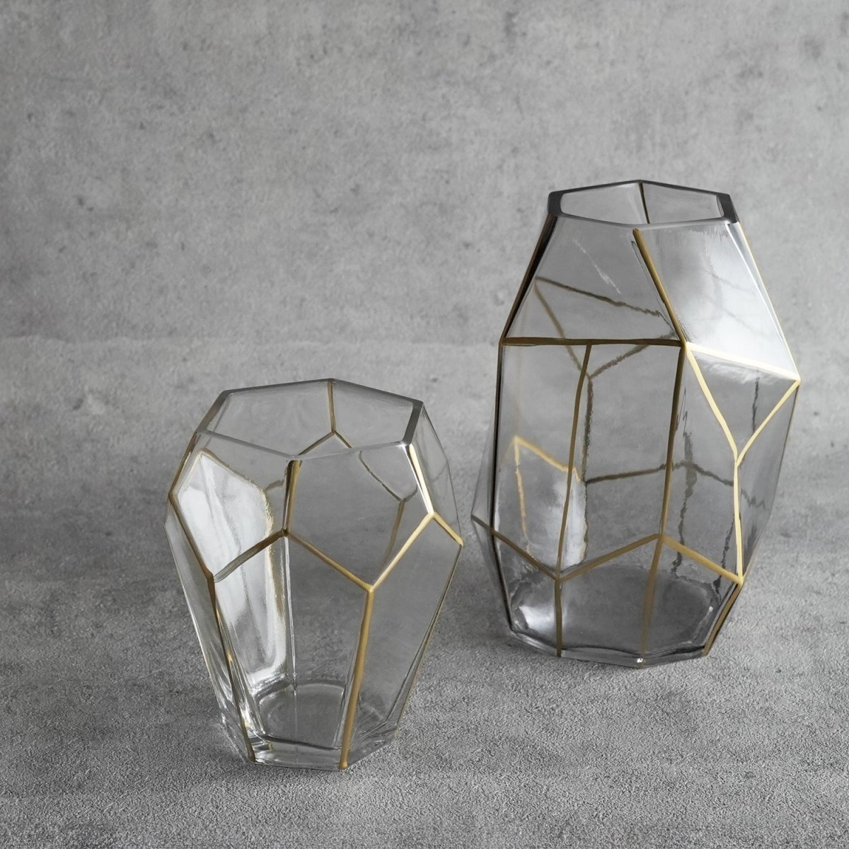 画像3: 【welms】Crystal Rock    クリスタルロック　グレー　クリア　H220mm　H150mm  ダイカット　ガラス　花瓶　ウェルムズ (3)