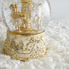 画像5: 【 HM 】リキッドLED　スノードーム　カルーセル　ゴールド　H21cm　メリーゴーランド (5)