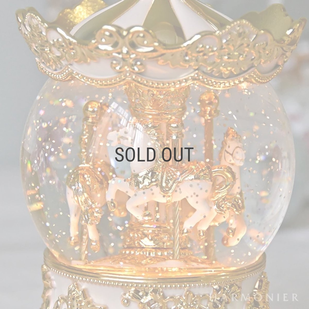 画像3: 【 HM 】リキッドLED　スノードーム　カルーセル　ゴールド　H21cm　メリーゴーランド (3)
