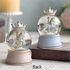 画像5: 【 HM 】リボンカルーセル　ミニスノードーム　 回転木馬　メリーゴーランド　H11cm　（ピンク・ブルー） (5)