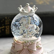 画像9: 【 HM 】リボンカルーセル　ミニスノードーム　 回転木馬　メリーゴーランド　H11cm　（ピンク・ブルー） (9)