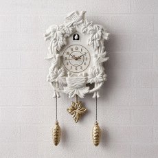 画像1: 【HM】ソリッドハト時計　ホワイト　W38.5cmxH57cm　鳩時計　インテリア (1)