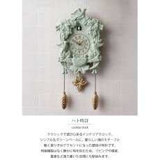 画像2: 【HM】ソリッドハト時計　グリーン　W38.5cmxH57cm　鳩時計　インテリア (2)