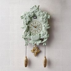 画像1: 【HM】ソリッドハト時計　グリーン　W38.5cmxH57cm　鳩時計　インテリア (1)