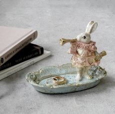 画像1: 【HM】ミニ バロックラビットトレー 　不思議の国のアリス　アンテーク調　9cm x 4.5cm (1)