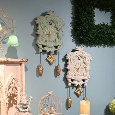 画像4: 【HM】ソリッドハト時計　ホワイト　W38.5cmxH57cm　鳩時計　インテリア (4)