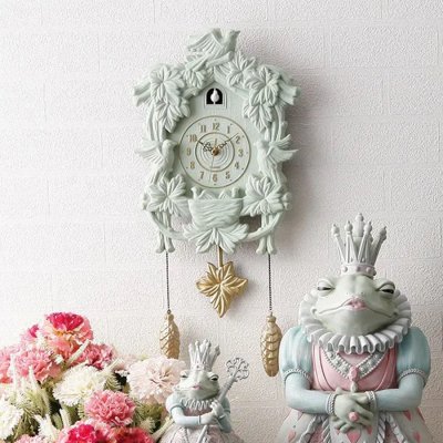 画像1: 【HM】ソリッドハト時計　ホワイト　W38.5cmxH57cm　鳩時計　インテリア