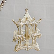 画像5: 【HM】アンティーク ホワイト カルーセル オーナメント H16cm (5)