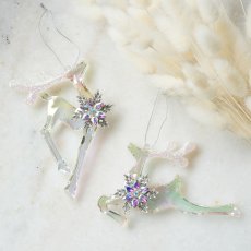 画像1: 【HM】アクリルジュエルディア　オーナメント　スタンディング/14cm　ジャンピング/8cm　クリスマス　トナカイ　 (1)