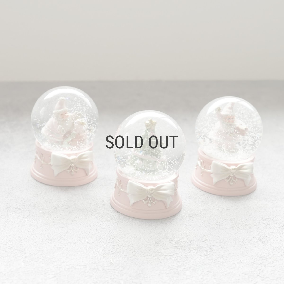 画像6: 【 HM 】パステルリボンベース　ミニスノードーム　H6.5cm　ピンク　サンタクロース　クリスマスツリー (6)