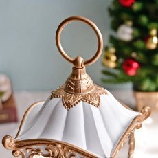 画像4: 【 HM 】リキッドLED　スノードーム　ホワイトランタンツリー　オルゴール　８曲　電池・USB　H28cm (4)