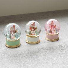 画像7: 【 HM 】パステルビレッジ ミニスノードーム H6cm ピンク グリーン ホワイト (7)