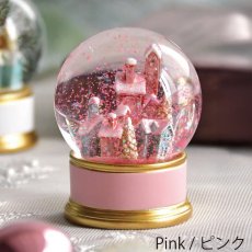 画像4: 【 HM 】パステルビレッジ ミニスノードーム H6cm ピンク グリーン ホワイト (4)