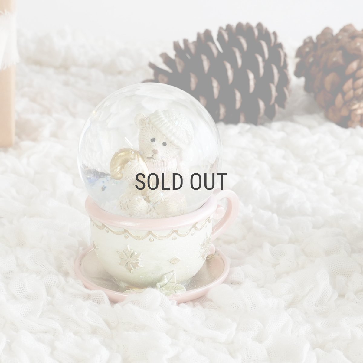 画像1: 【HM】パステルティーカップベア　スノードーム　H11cm シンプルでおしゃれ (1)