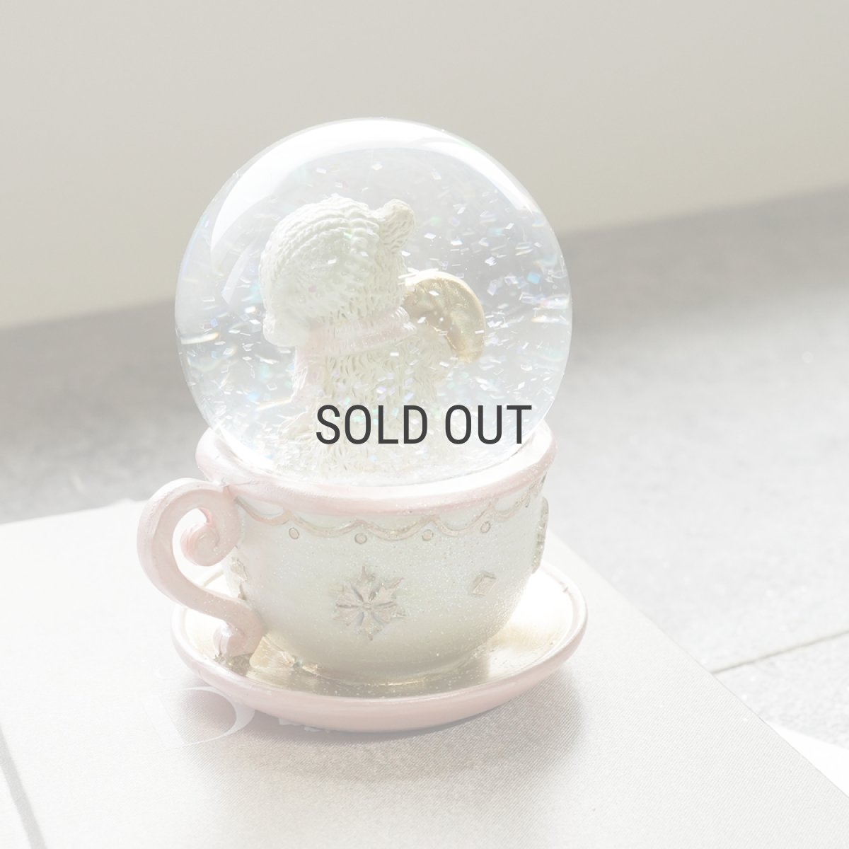 画像3: 【HM】パステルティーカップベア　スノードーム　H11cm シンプルでおしゃれ (3)