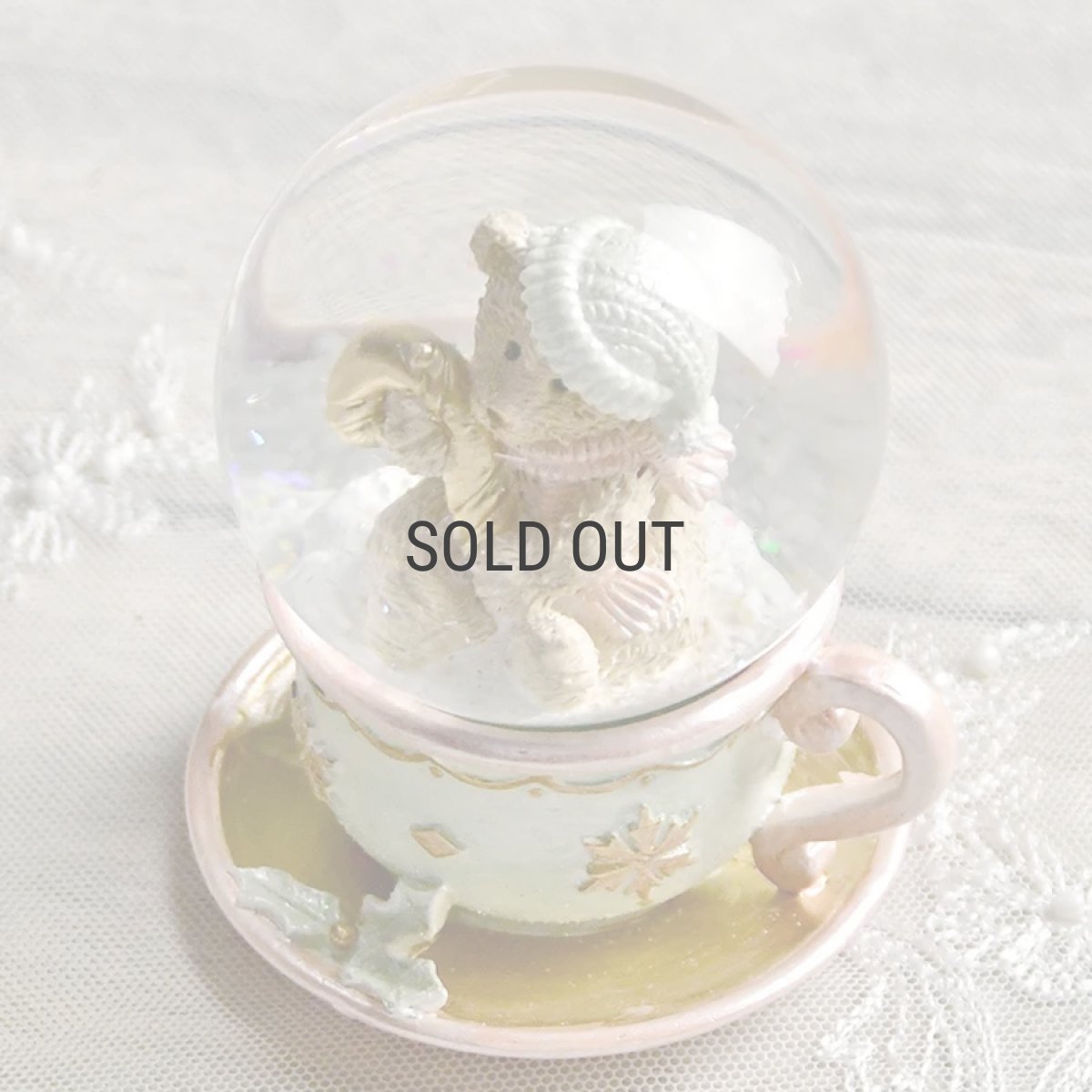 画像4: 【HM】パステルティーカップベア　スノードーム　H11cm シンプルでおしゃれ (4)