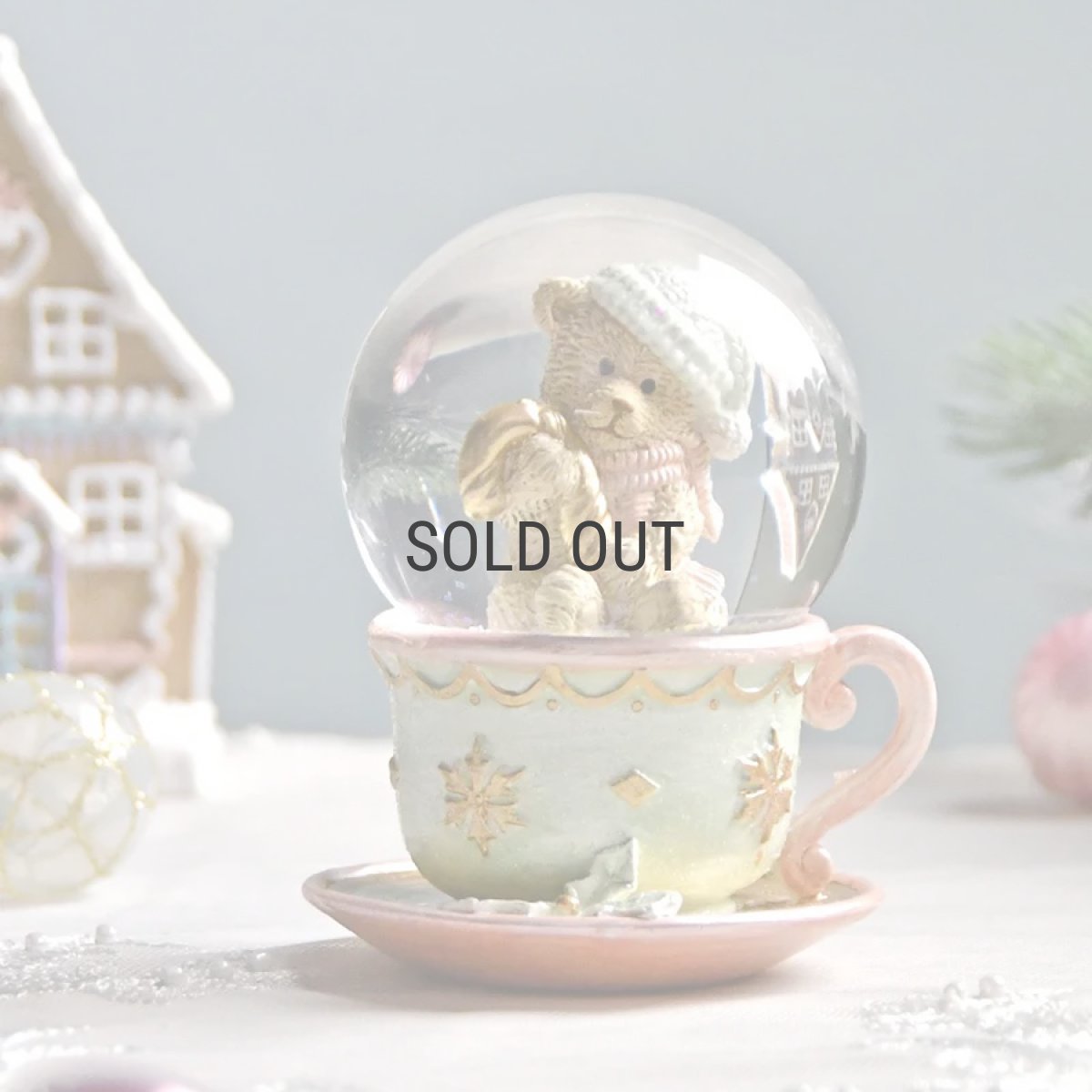画像8: 【HM】パステルティーカップベア　スノードーム　H11cm シンプルでおしゃれ (8)