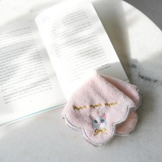 画像5: 【HYRD】ネコの日　タオルハンカチ　ねこ刺繍　ライトピンク　ライトミント　20x20cm (5)