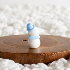 画像4: 【The Joy Luck Club】シルクハットスノーマン　ライトブルー　27mm マフラー　雪だるま　ガラス製　オブジェ　クリスマス　ミニチュア  (4)
