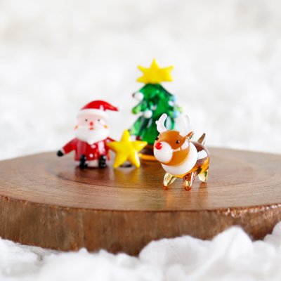 画像1: 【The Joy Luck Club】トナカイ　20mm  ガラス製　オブジェ　クリスマス　ミニチュア