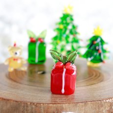 画像5: 【The Joy Luck Club】クリスマスプレゼント　レッド　20mm プレゼント　ギフト　ガラス製　オブジェ　クリスマス　ミニチュア (5)